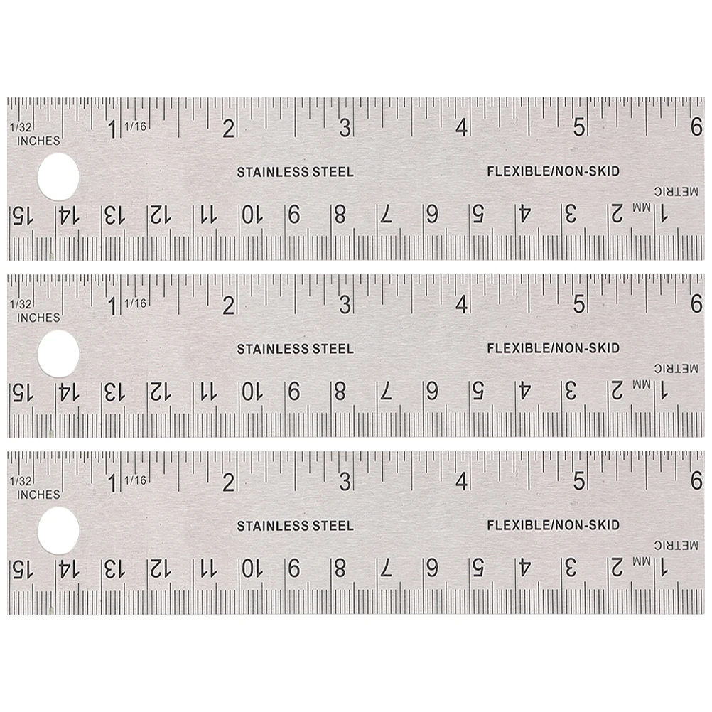 

3pcs Portable Kids Rulers Office Straight Cork Backing Rulers With Clear Graduations Multi-Function Measuring Tool For Painting