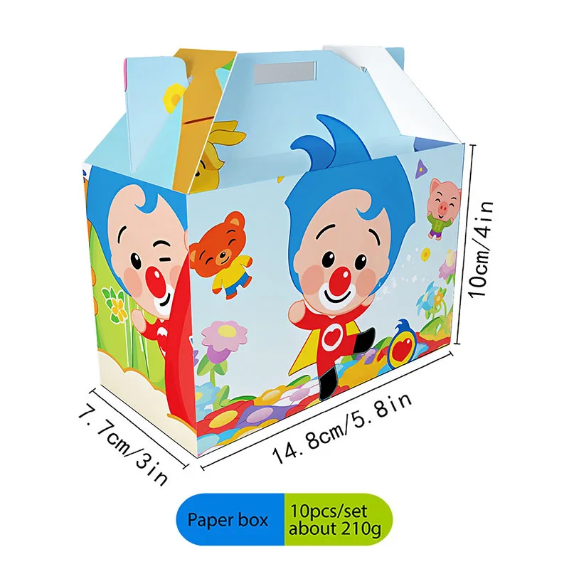 Cartoon-Clown-Thema, leuchtend bunte Geschenk-Einwegteller, -becher, -ballons, -banner für Geburtstagsfeier-Dekorationsset – Detail 16