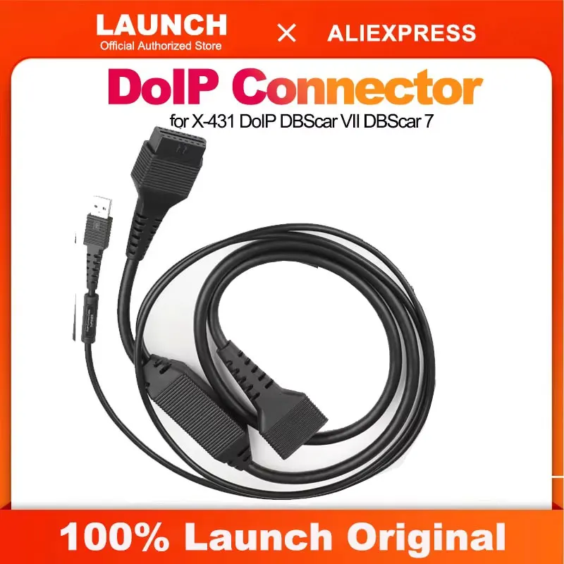 100% Original LAUNCH X431 DoIP Connector cable 16 Pin Adaptor Support doip Protocols Cars work with LAUNCH X431series