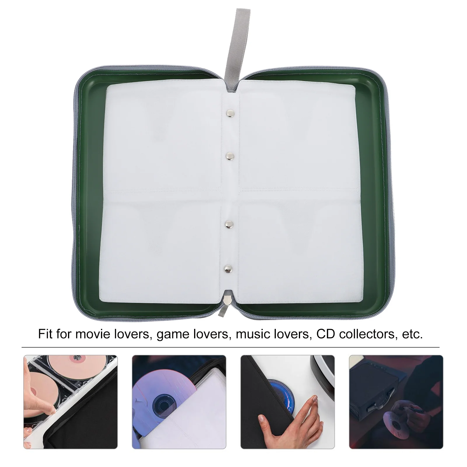 

Disc CD Bag Case Carrier Holder High Quality for Dvds Protector Green Cases Storage Holders