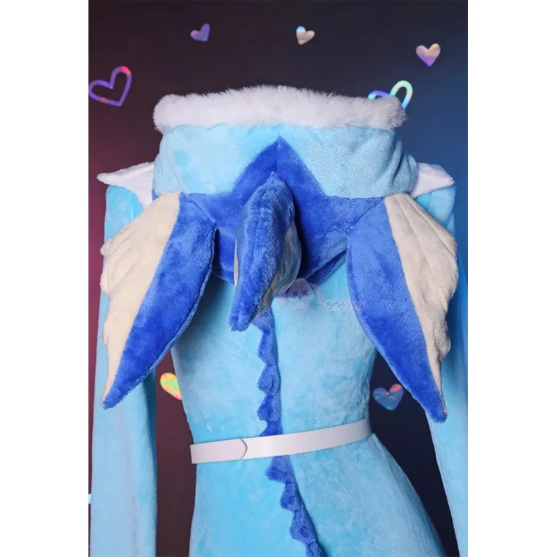 Sexy Vaporeon Costume Cosplay Flanella Tuta con cappuccio e calzini a coda Vestito Bunny Kawaii Pigiama di peluche Tuta carina Donna Prop