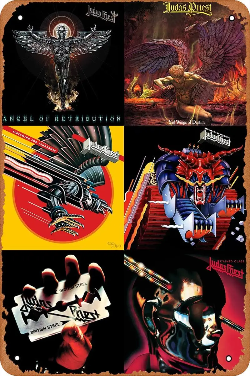 Judas Priest Albums Poster Tin Sign Vintage Metal Sign Retro Wall Art Decor 8X12INCH