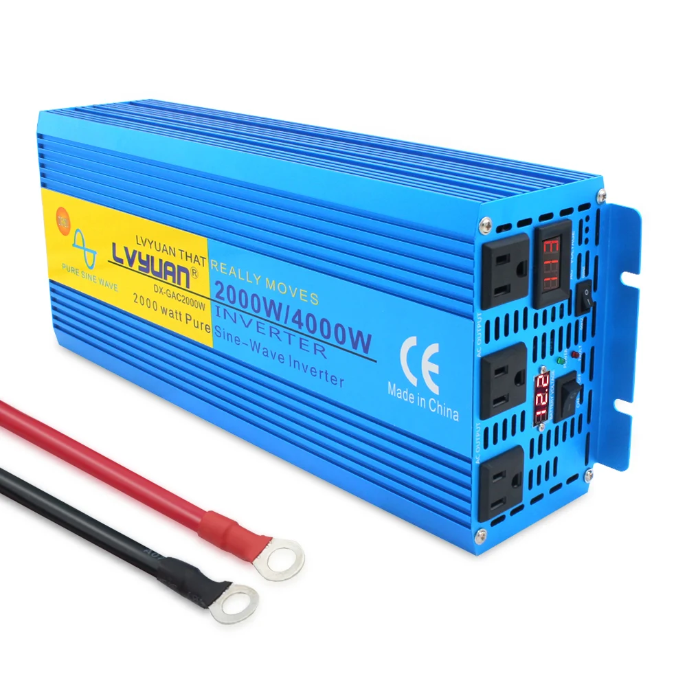 Inverter 4000W 5000W 6000W 8000W Pure Sine 12V 24V 110V 220V DC to AC 60Hz US UN Socket Transformer Car Solar Inverter