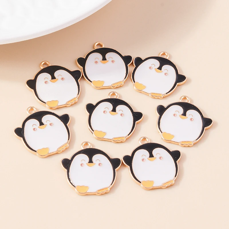 20 Stück 22x22mm Cartoon Tier Charms für Schmuckherstellung Emaille Pinguin Charms Anhänger für Halsketten Ohrringe DIY Bastelbedarf – Detail 7