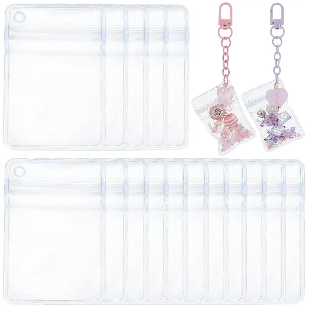 50 PVC Jewelry Storage Bag, With Side Holes,suitable for Key Chains,earrings,artworks and Accessories for Packaging and Display