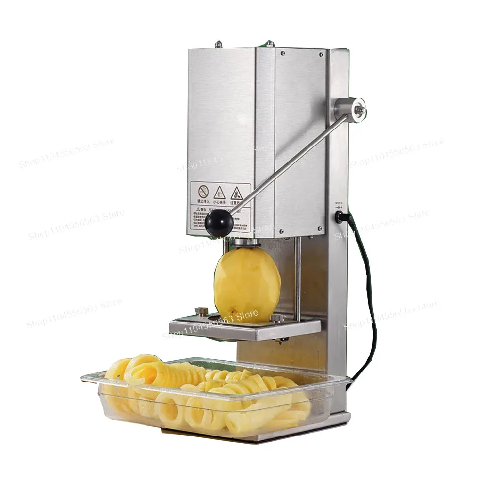 

Commercial Stainless Steel Tornado Potato Cutter, Electric Spiral Slicer and Fryer Machine for Potato Twists and Chips