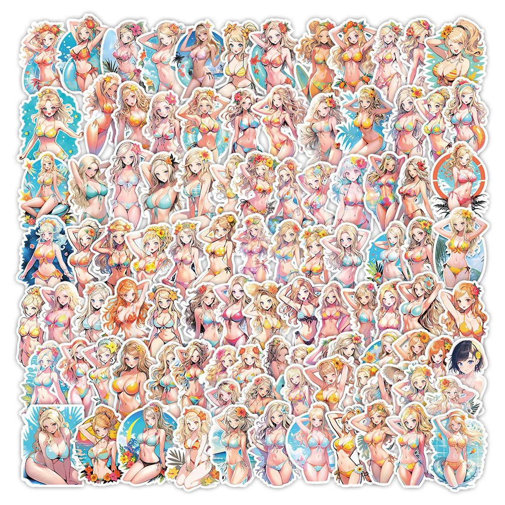 

10/30/50/100pcs Cute Anime Sexy Bikini Girls Stickers Cartoon Graffiti Decals DIY Motorcycle Luggage Laptop Waterproof Sticker