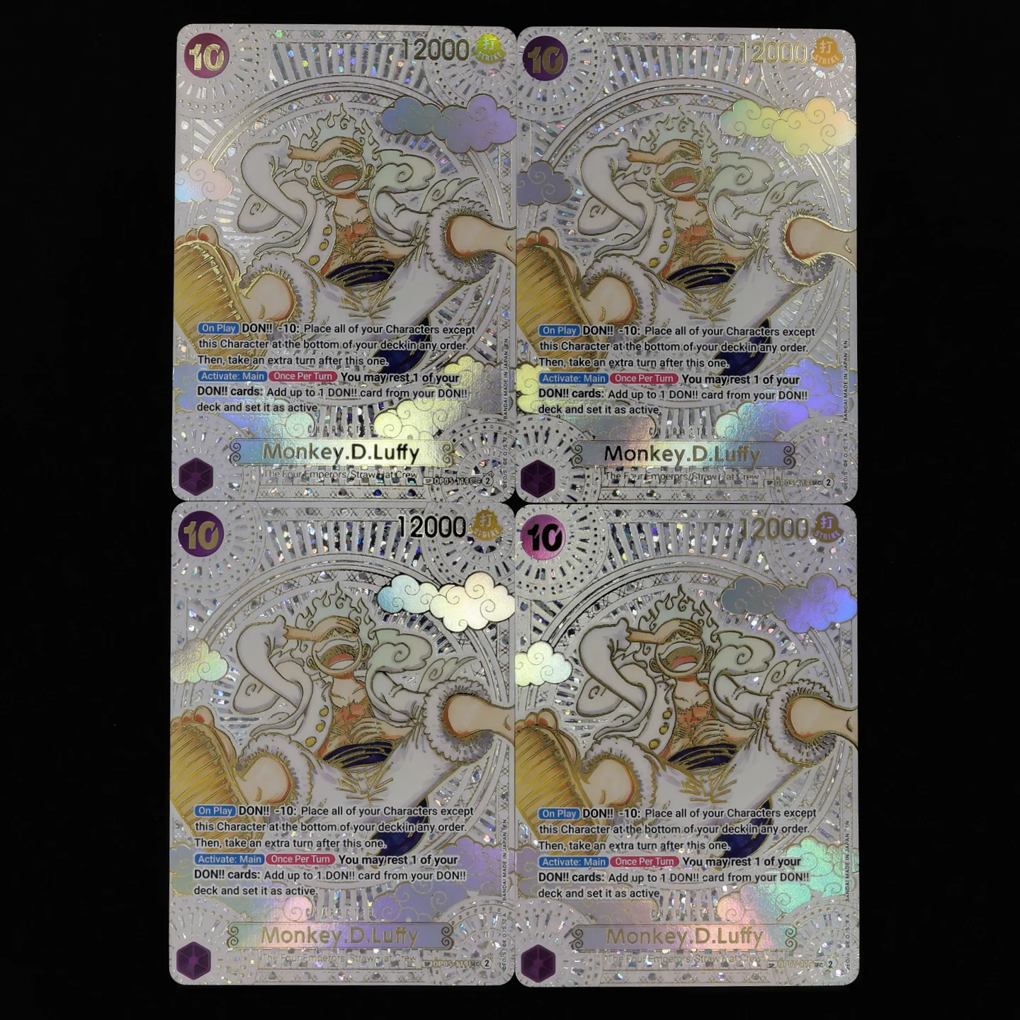 

One Piece TCG OPCG English SP Card OP05-119 Luffy Gold SP 10 Cost Purple Luffy Textured Foil Card with Hot Stamping Process