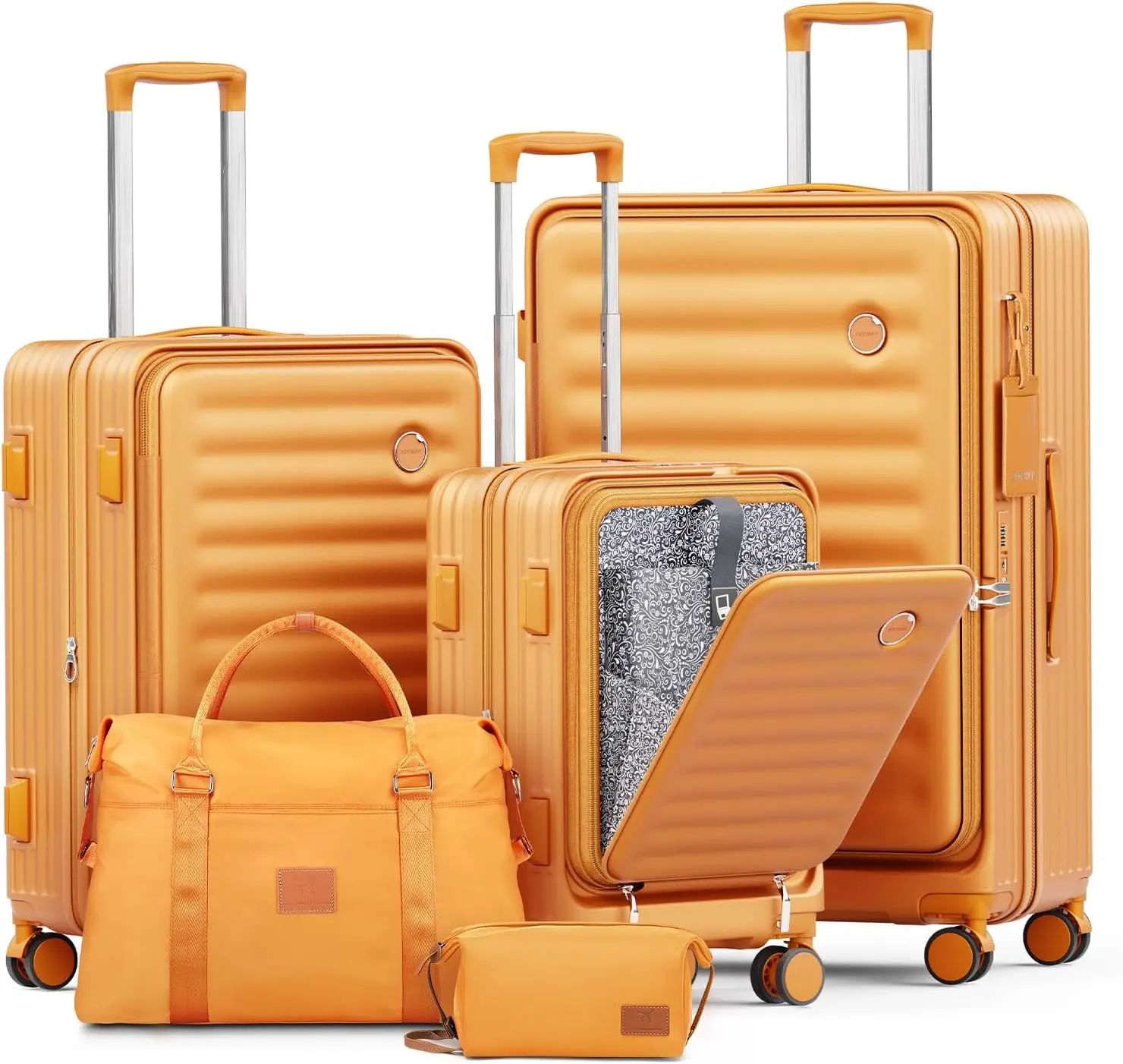 

Дорожный багажный набор Joyway из 5 предметов, прочный чемодан с передним карманом из поликарбоната, спортивная сумка и сумка для туалетных принадлежностей, замок TSA