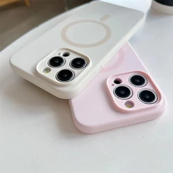 Fashion Bright Fluorescent Liquid Silicone Magnetic For Magsafe Case For iPhone 16 Plus 15 ProMax 14Pro 13 Wireless Charge Cover