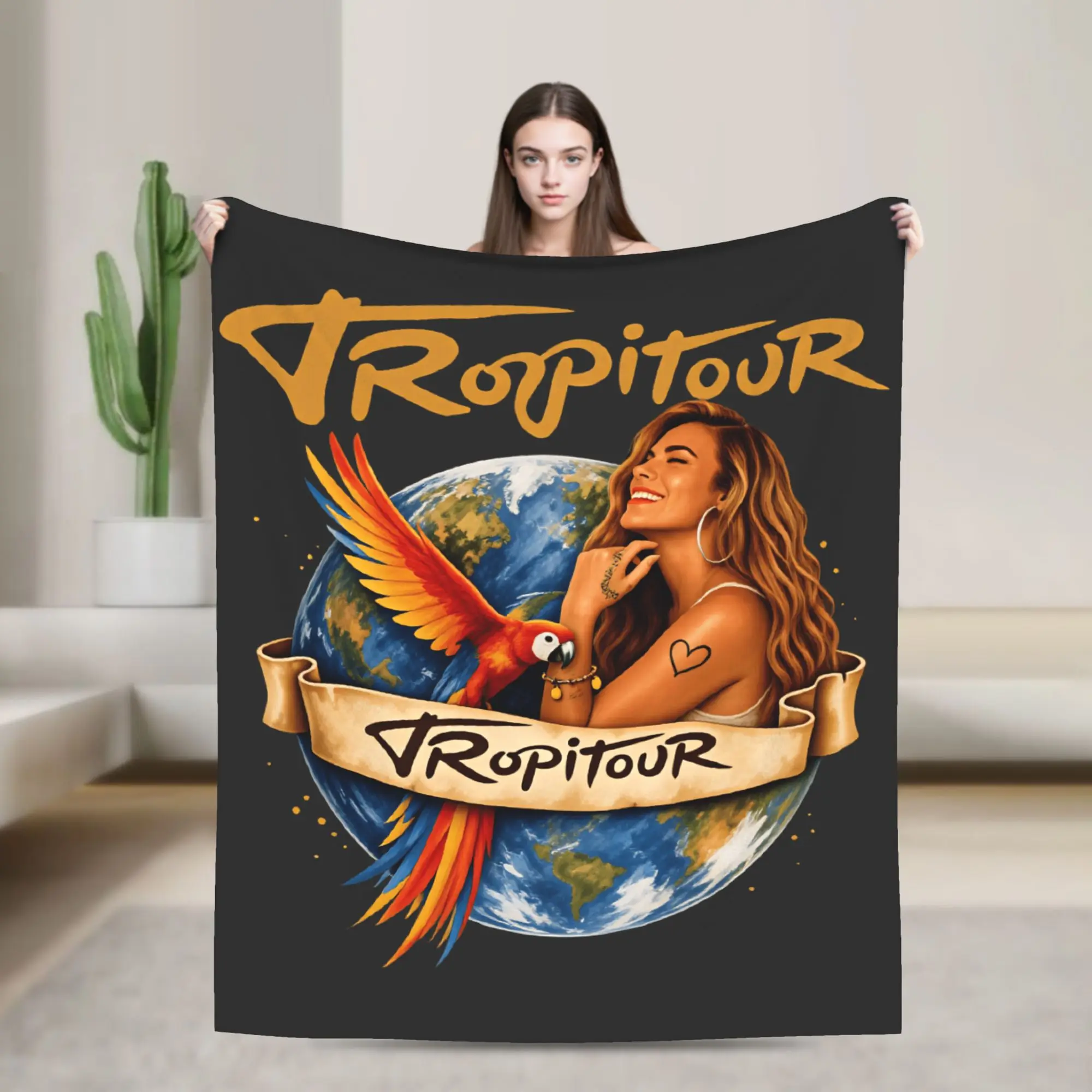 Warm Throw Blanket Travel Karols G Tropicoqueta Tour 2026 Blanket  Flannel Bedspread For Outdoor Casual Sofa Bed Cover