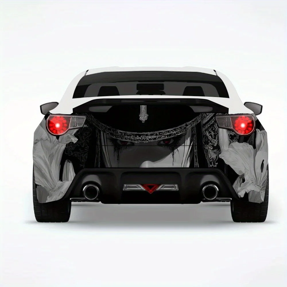 

Монахиня с красными глазами и крестом Автомобильная наклейка, виниловая наклейка на заднюю часть автомобиля, водонепроницаемые самоклеящиеся виниловые наклейки для хвоста автомобиля и B