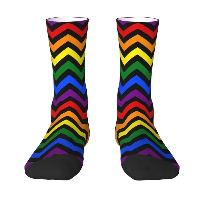 

Cute Gay Pride Zigzag Socks Men Women Warm 3D Printing GLBT LGBT Rainbow Lesbian Football Sports Socks