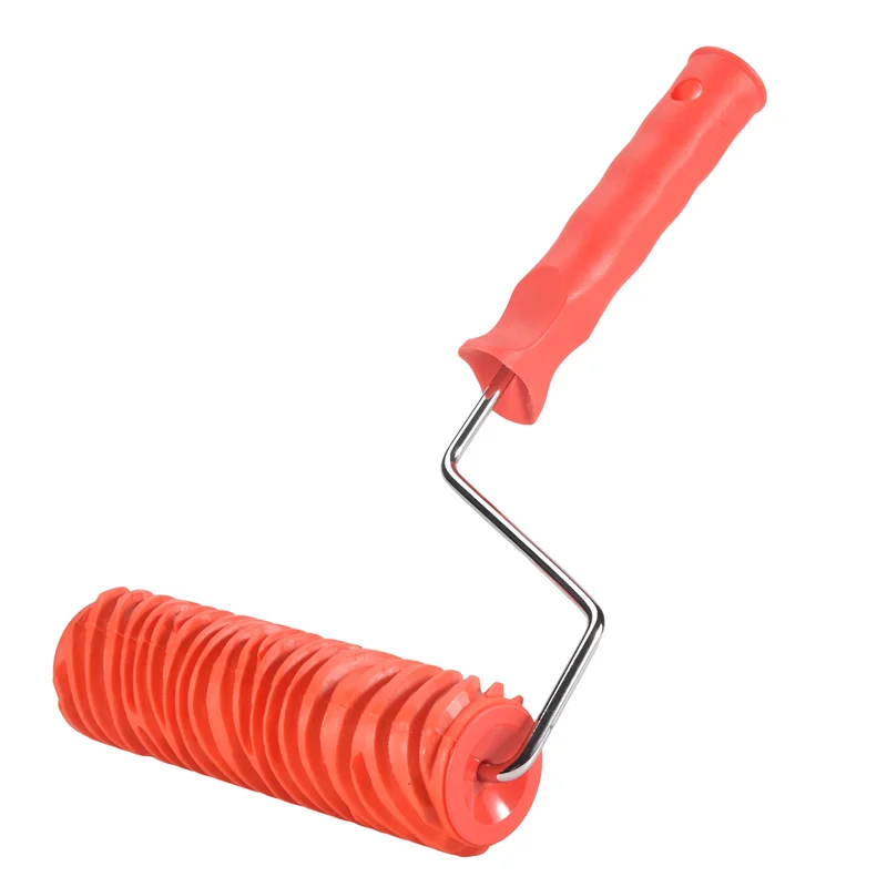 Rodillo de pintura de rayas de cebra en relieve A76F-7Inch con mango para decoración de pared