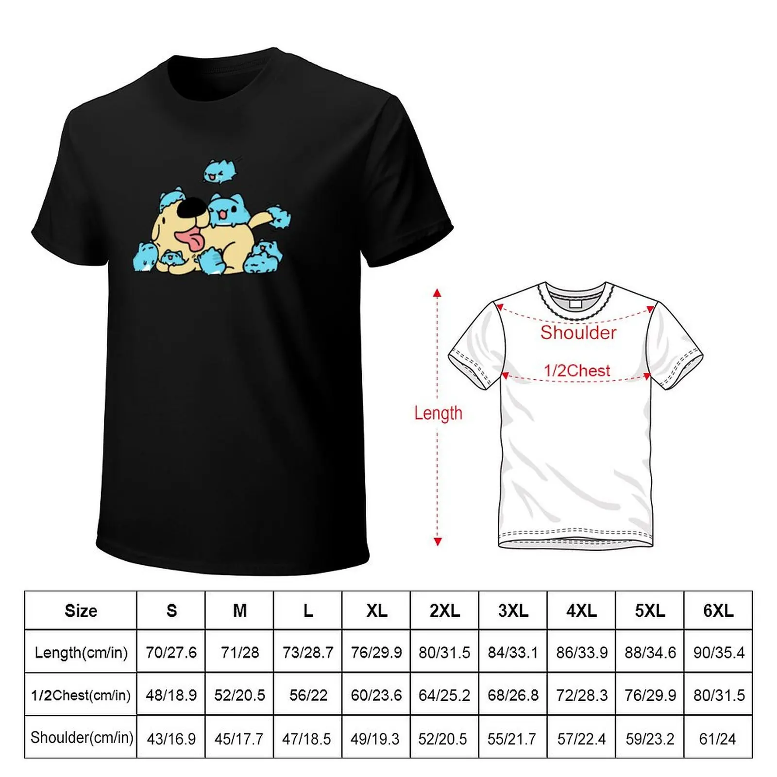 Bugcat Capoo and funny dog T-Shirt Plus Size Basic Short Sleeve Top