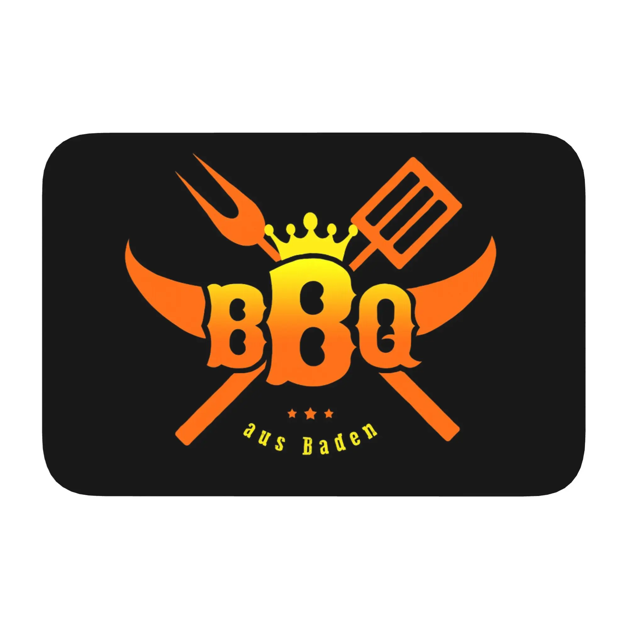 BBQ Grilling Cooking Black Chef Smock Barbecue Enthusiast Doormat Carpet Rug Kitchen Entrance Floor Mat for Bedroom Footpad Mats
