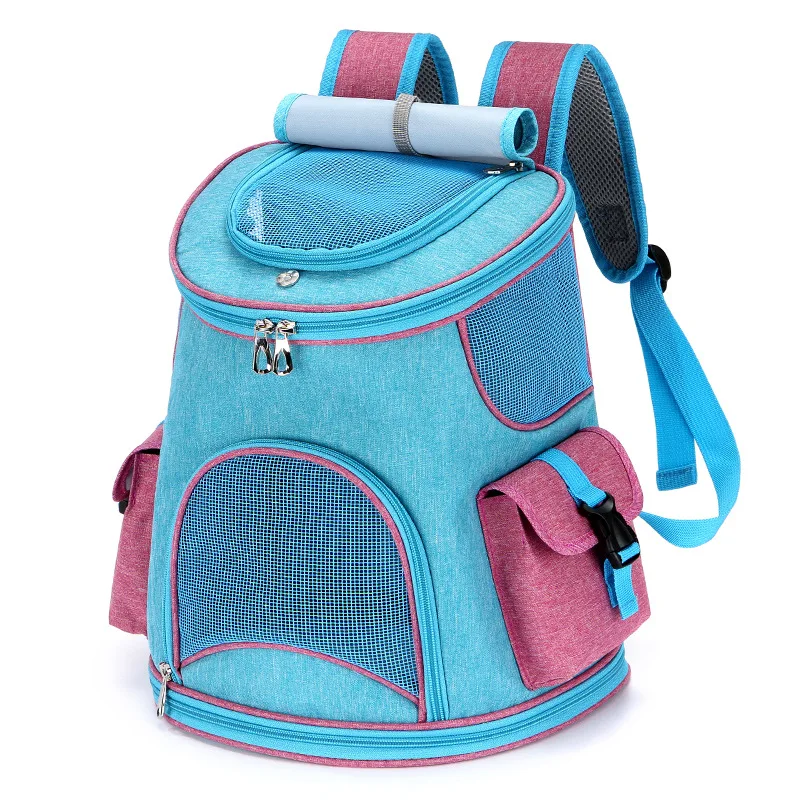 Respirável e fresco Cat Travel Backpack com dois bolsos laterais, Dog Carrier, grandes sacos de estimação, adequado para caminhadas viajando e camping