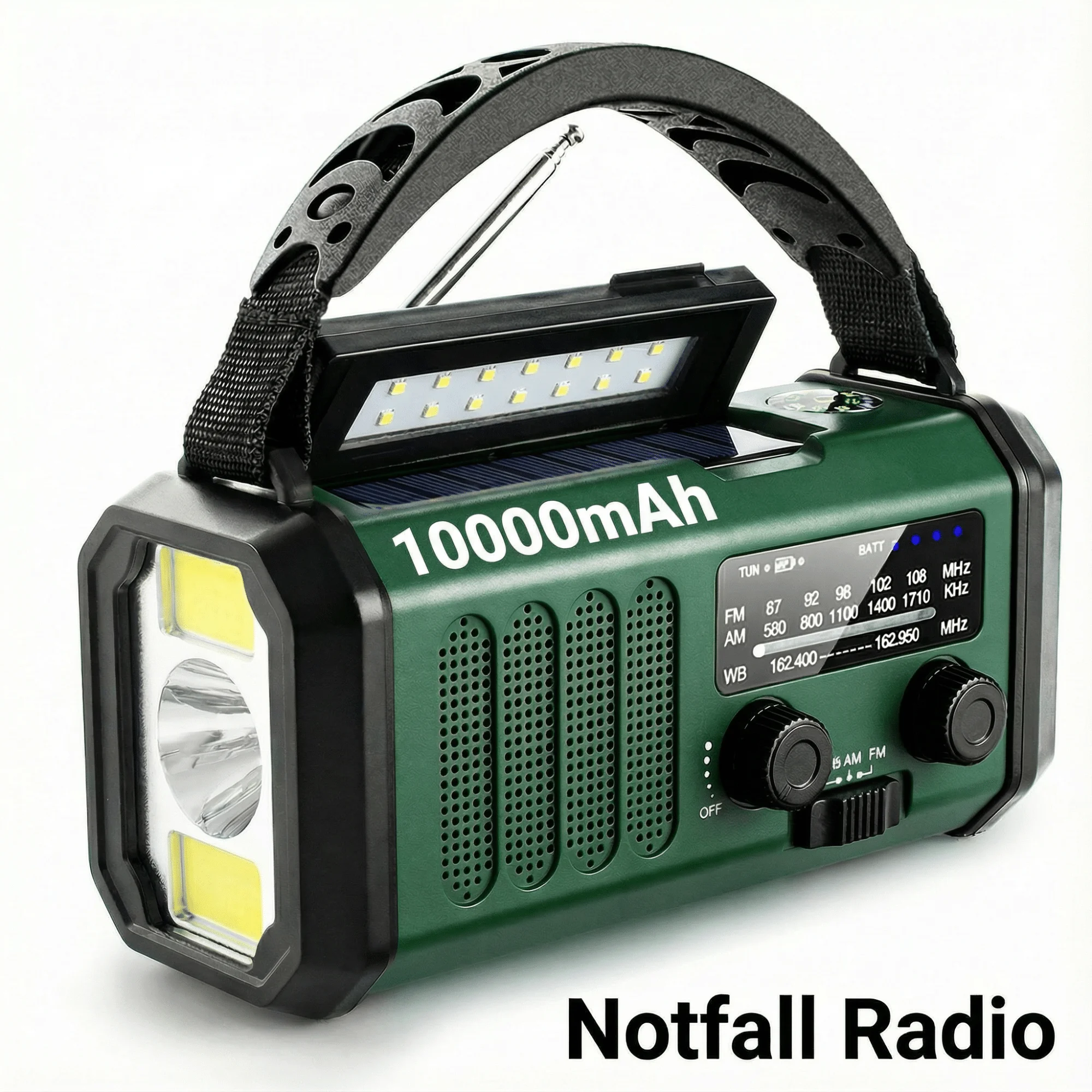 Solar Kurbel Notfallradio mit Powerbank Taschenlampe Leselicht SOS Alarm Outdoor Kurbelradio für Notfälle