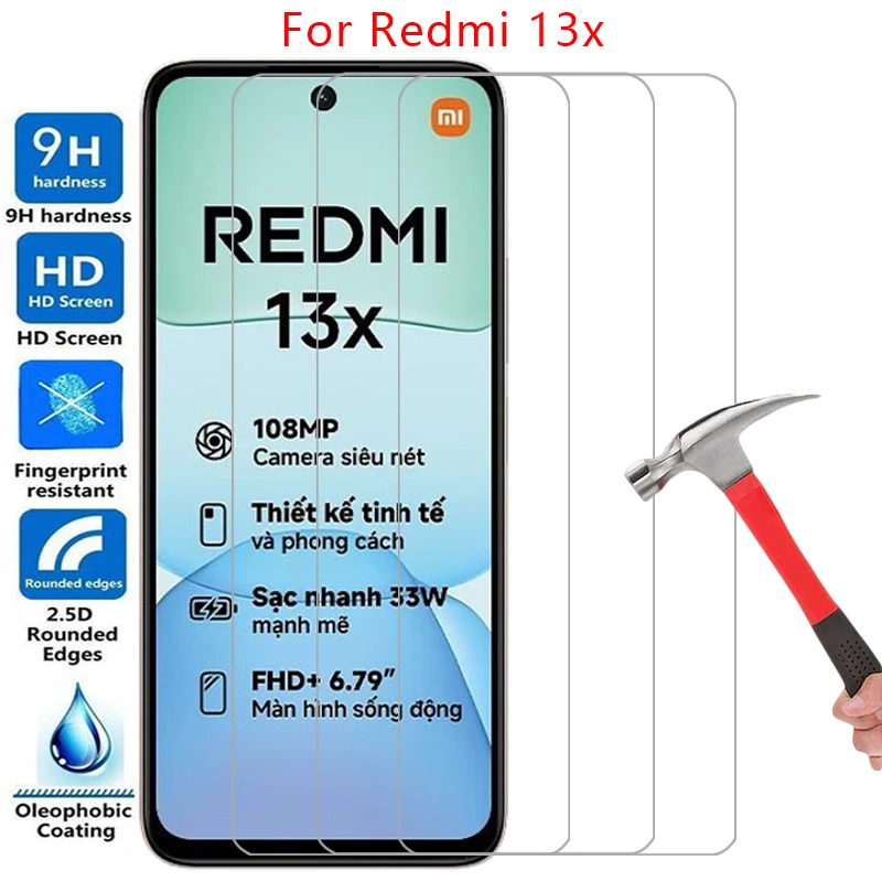 Funda de teléfono para xiaomi redmi 13x vidrio templado en redmi13x 13 xx13 4g 5g contraportada 360 bolsa xiomi xaomi xiami readmi redme remi
