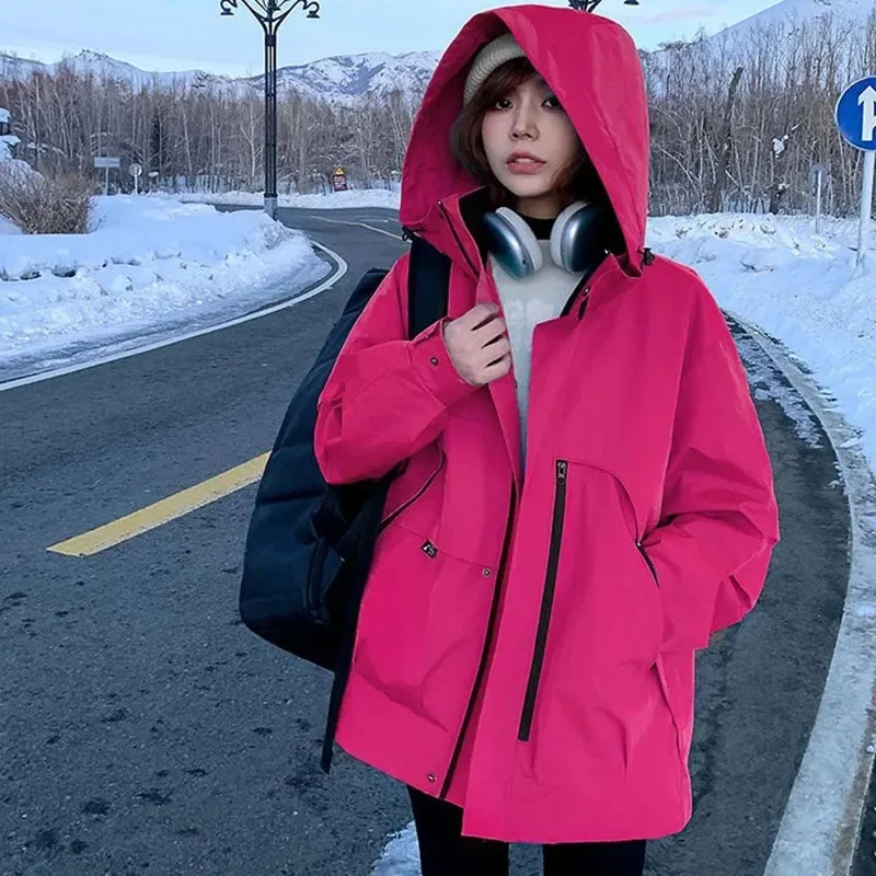 

Spring Autumn Female High-end Stormtrooper Windbreaker Coat 2025 Men Women Fashion Hooded Zipper Jacket Korean Leisure Overcoat