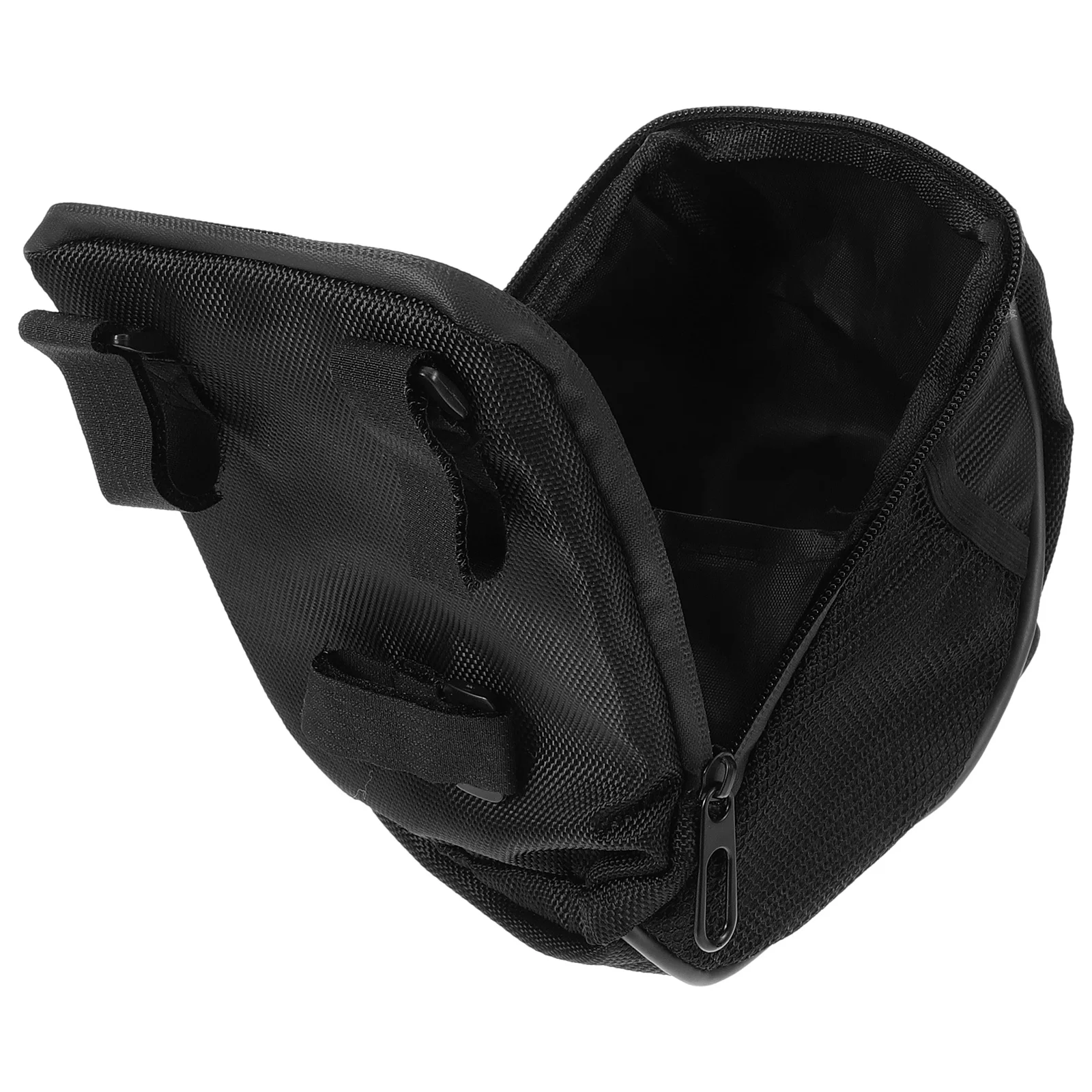 

Handlebar Bag Bike Front Tube Frame Storage Bag for Cycling with Large Capacity Nylon Material Zippered Closure Two Mesh Pockets