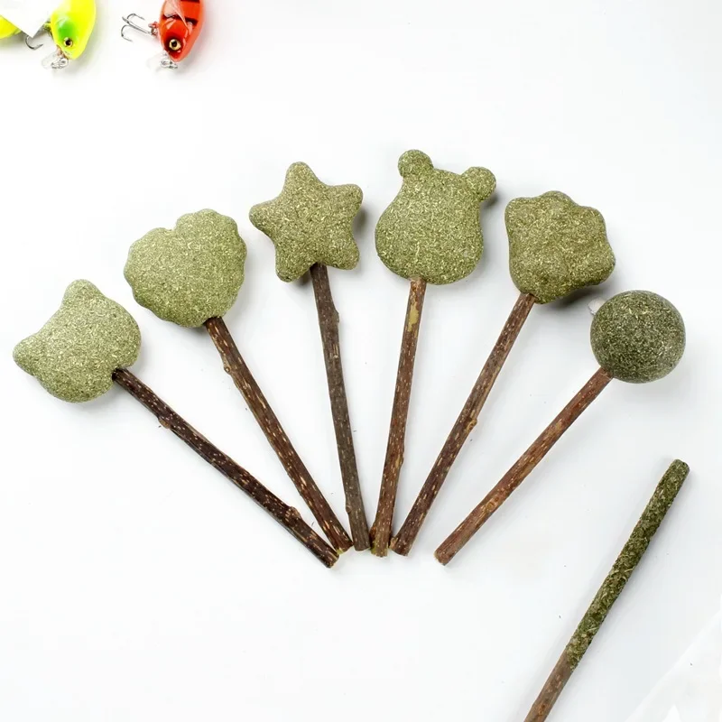 Catnip Lollipop cat toy fun cat stick Special-shaped lollipop wood polygonum molar stick catnip ball toy