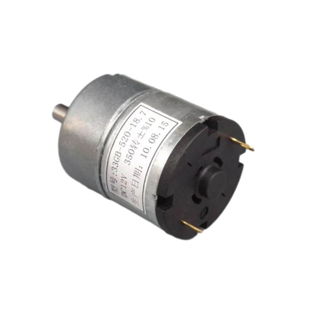 33GB-520 DC6-12V Gear Motor Reducer Motor Gear Box Metal Gear Forward and Reverse DC Motor 170-350 RPM Carbon Brush Motor