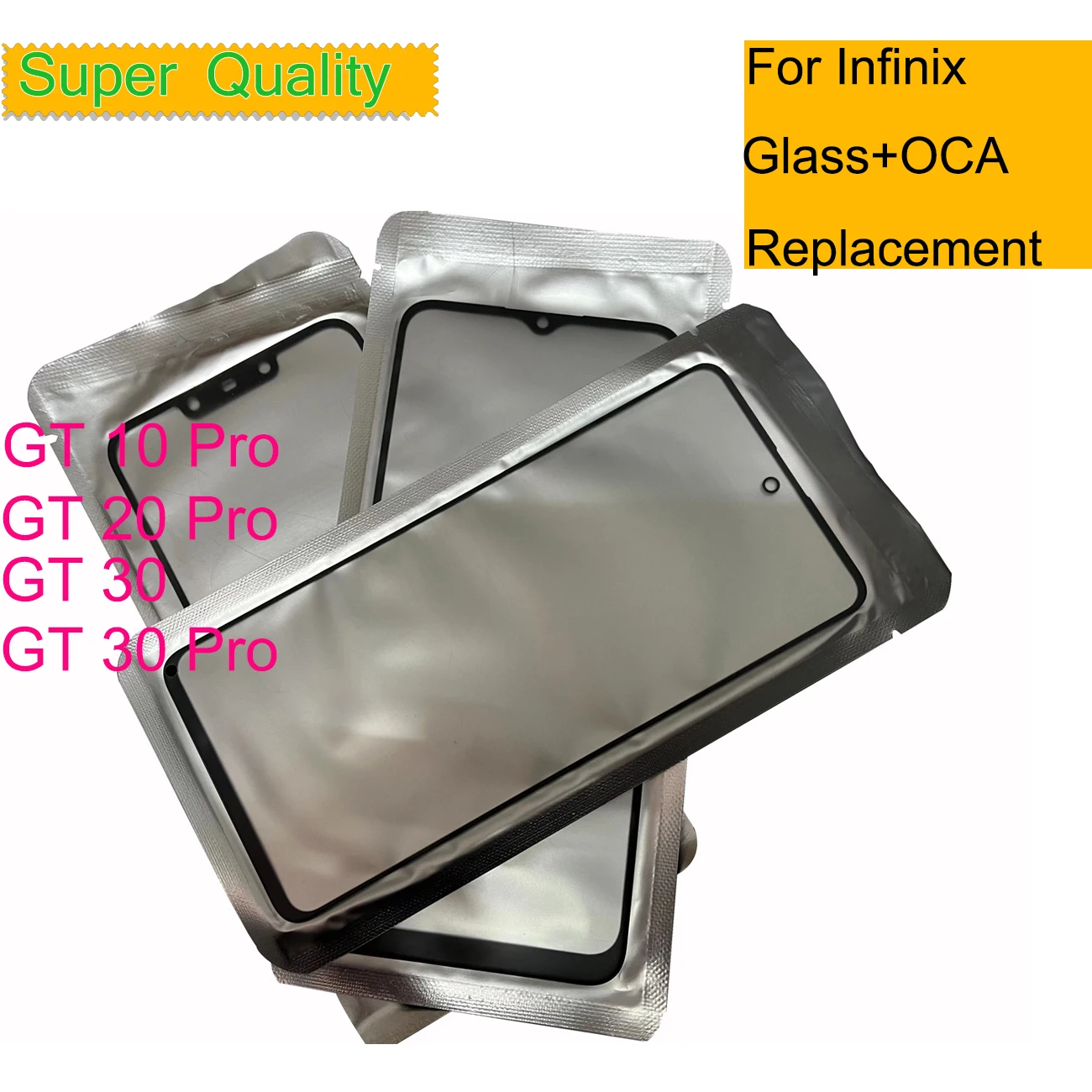 

10Pcs/Lot For Infinix GT 30 Pro 20 10 Pro Touch Screen Front Outer Glass Panel Wth OCA Repair Replacement