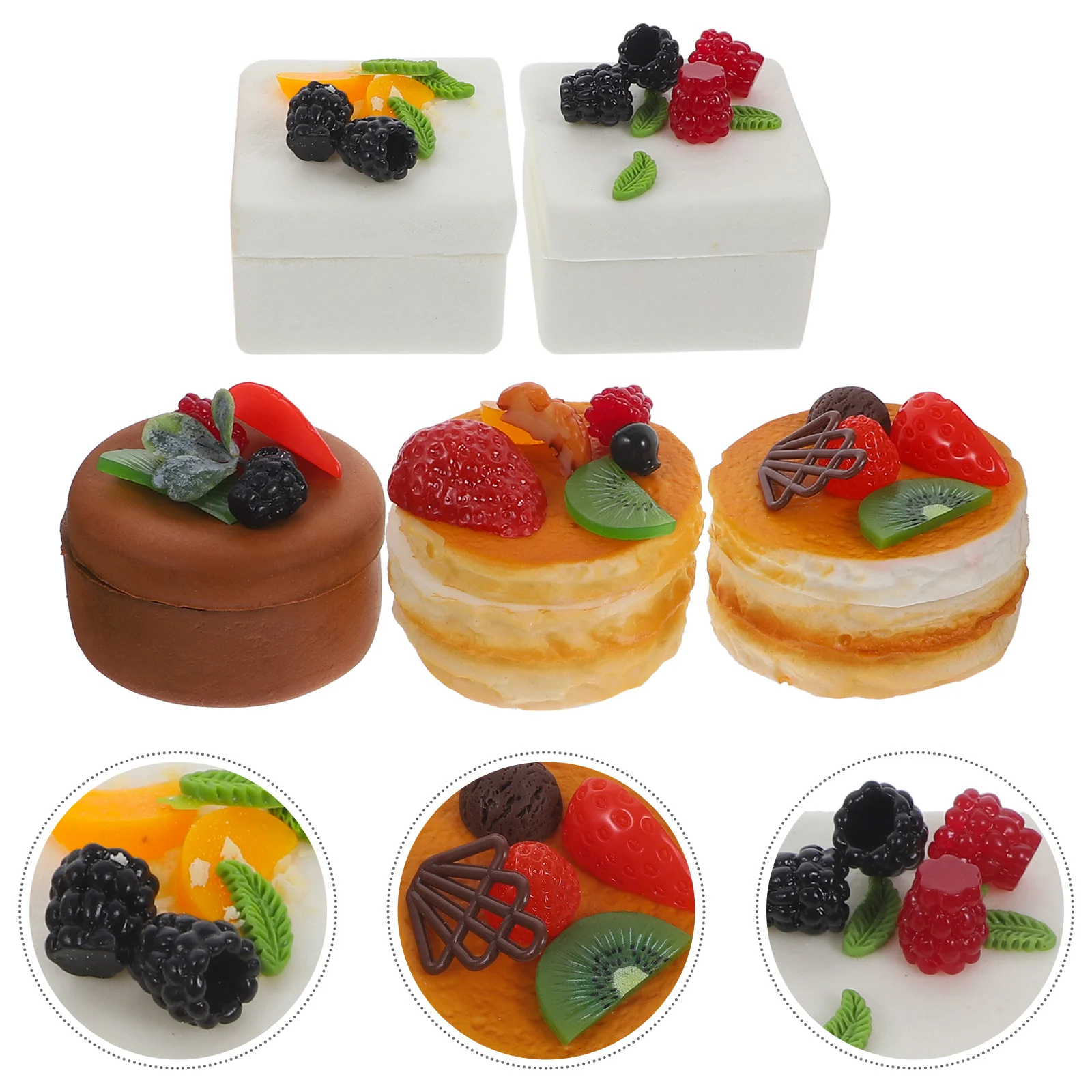 Miniatuur Taartdoos DIY Speelgoed voor Kinderen Kunstmatige Brood Donuts Model Poppenhuis Keuken Opbergdozen Cadeau Bruiloft Props