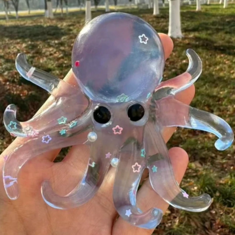 Quetschbarer Ozean-Oktopus Fidget-Spielzeug, Simuliertes Stressabbau-Spielzeug mit Langsamer Rückfederung, Dehnbares Sensorisches Entspannungsgeschenk