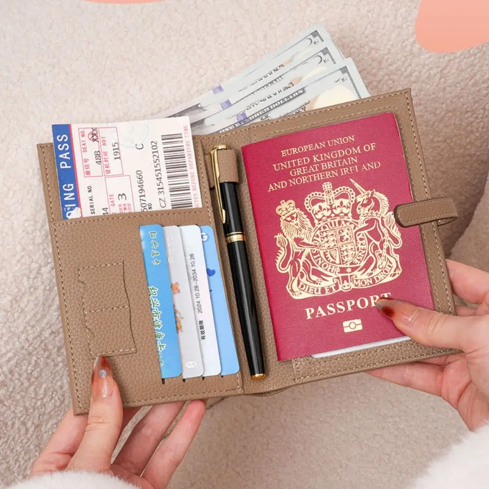 카드 홀더 PU 여권 가방 티켓 홀더 여권 커버 여행 지갑 다기능 항공기 체크인 수납 카드 가방 여성용