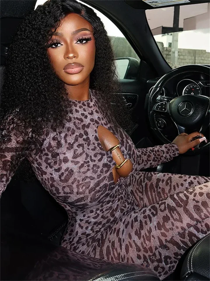 مثير الجوف بذلة المرأة البرية ليوبارد طباعة ضمادة عارية الذراعين نحيل الخوخ منتصف الليل الاتجاه نادي حزب وزرة