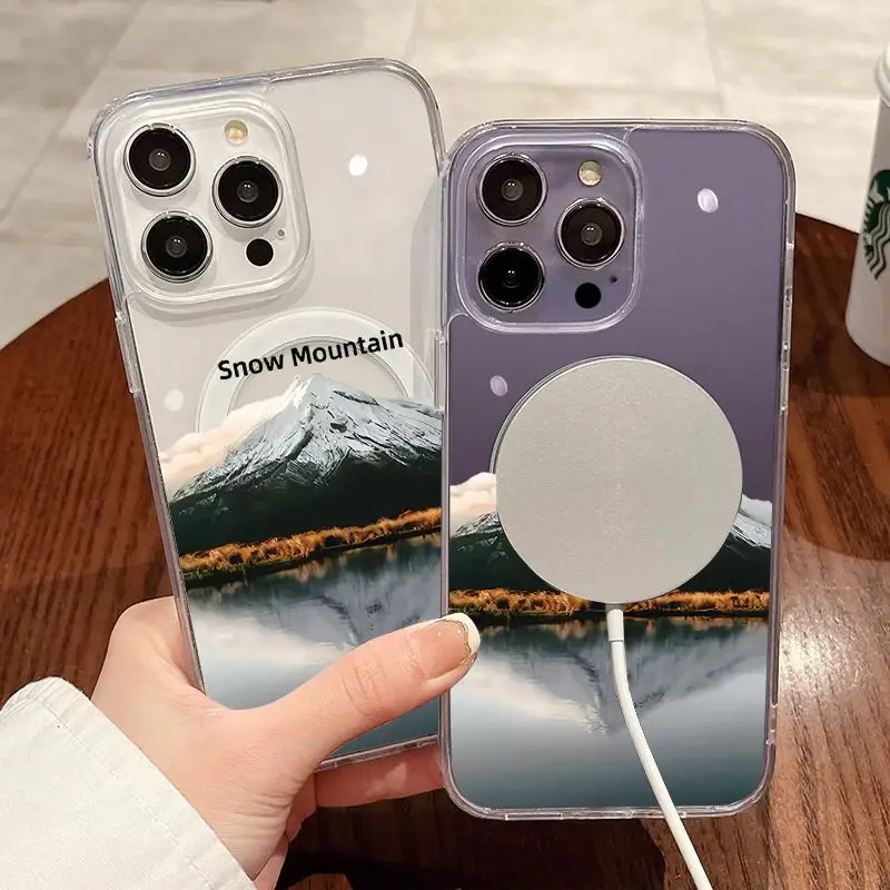 

for iPhone 17 Air Pro Max 16 15 Pro 14 13 12 11 Plus Magnetic Phone Case with MagSafe Wireless Camera Protection Male Girl Stars