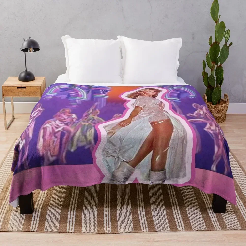 

My Childhood Dream of Being a Xanadu Roller Skating Muse Throw Blanket Large Vintage Cute Soft Blankets