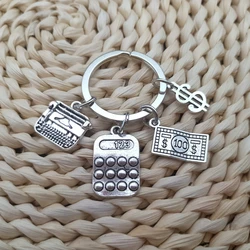 New Product Calculator, Dollar, Accountant Graduation Gift, Financial Keychain Backpack Pendant