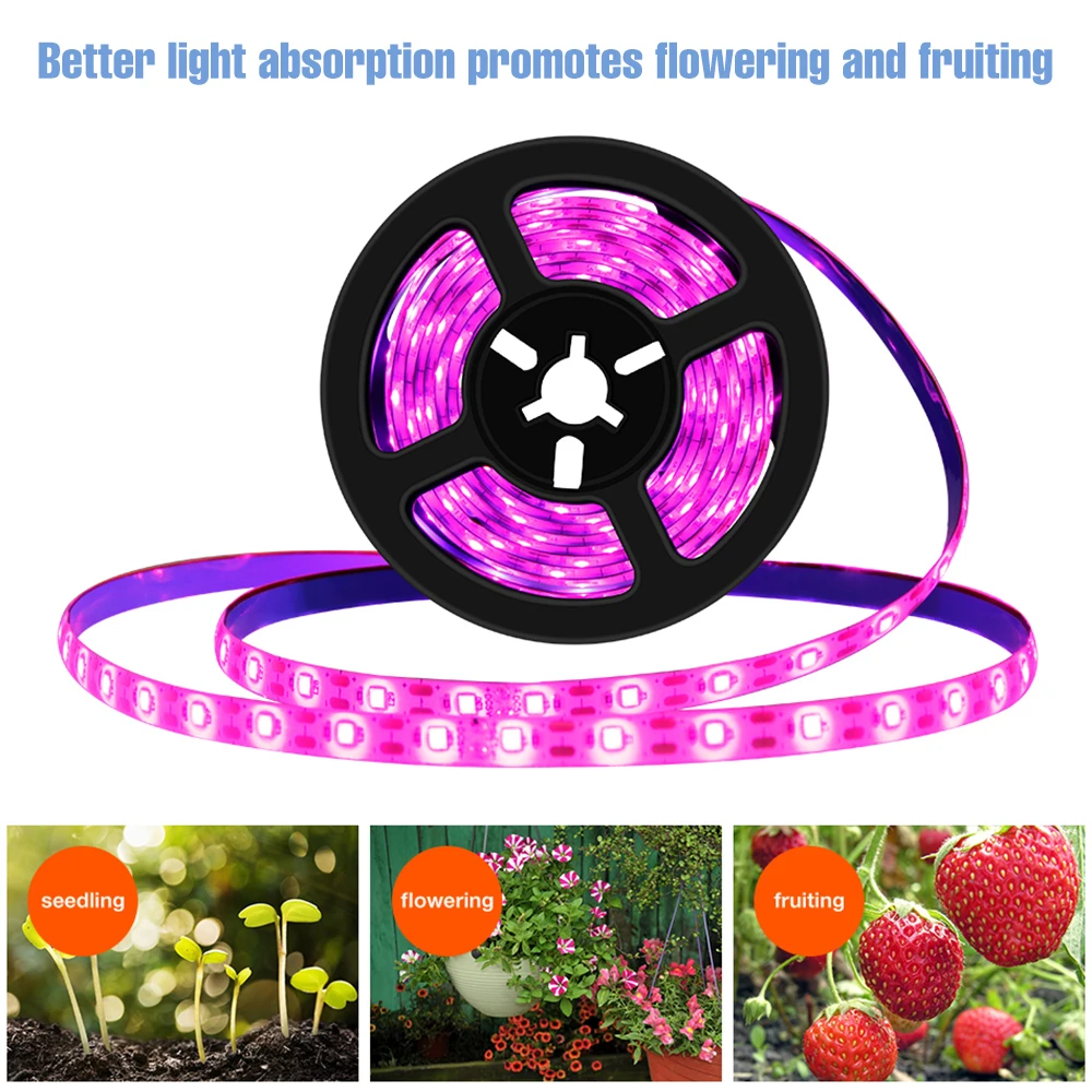 USB الطيف الكامل شرائط مصباح النبات LED داخلي الشتلات الزراعة المائية صندوق النمو الدفيئة خيمة الخضار الفواكه زراعة الإضاءة #4