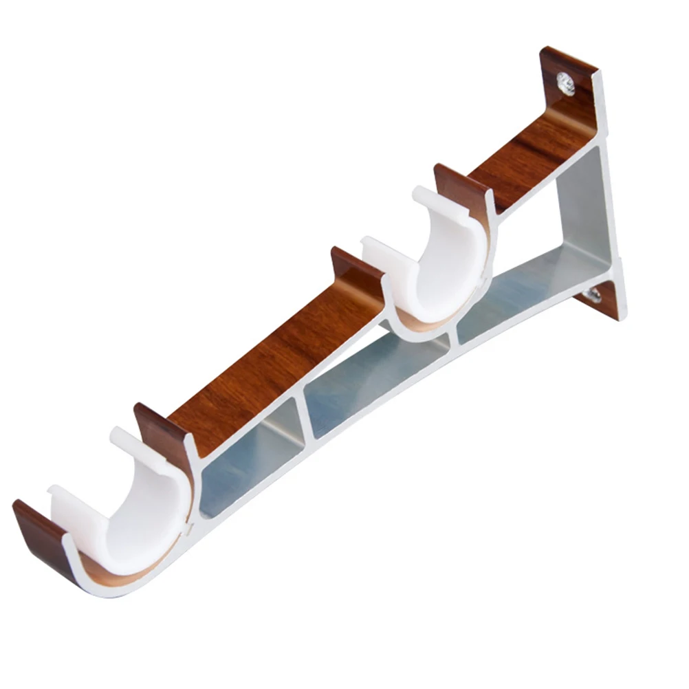 

2 PCS Curtain Rod Bracket Support for Blinds Holder No Drill Brackets Double Tension Rails Aluminum Alloy
