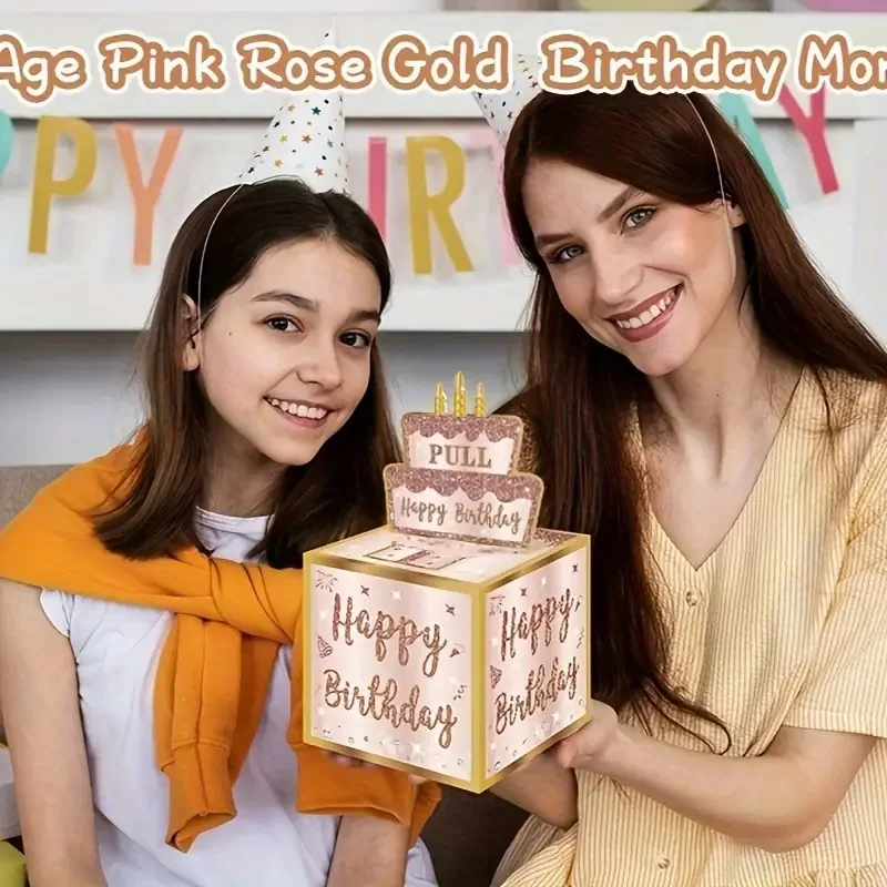 1set Geburtstage Kreative Spardose Für Bargeld Ziehen Geld Ziehen Box Geschenk Boxen Alles Gute Zum Geburtstag Überraschung Party Gefälligkeiten dekorationen