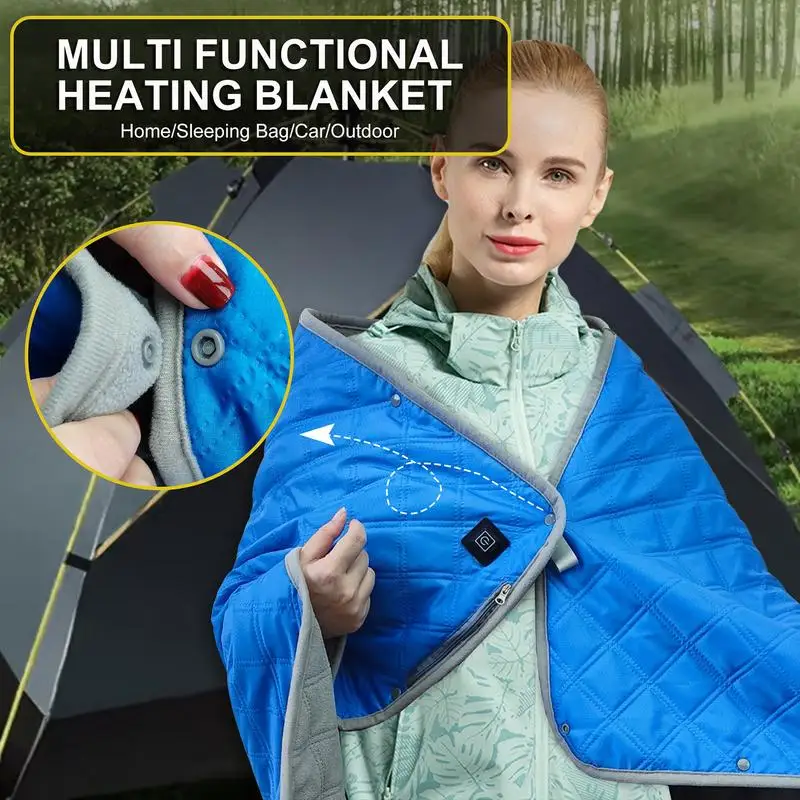 Heated Sleeping Bag Liner Camping Mat USB Power 6 Heated Zone Heating Blanket Electric Sleeping Bag Heater Mat Soft For Yoga Mat