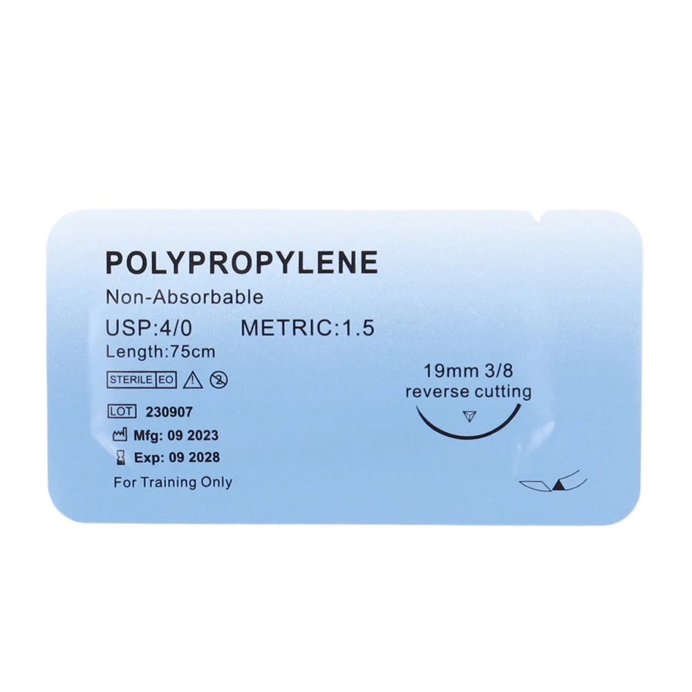 2/0 3/0 4/0 Medical Surgical Suture Nylon Silk Polypropylene Polyester Monofilament Needle Suture for Suture Teaching Exercises