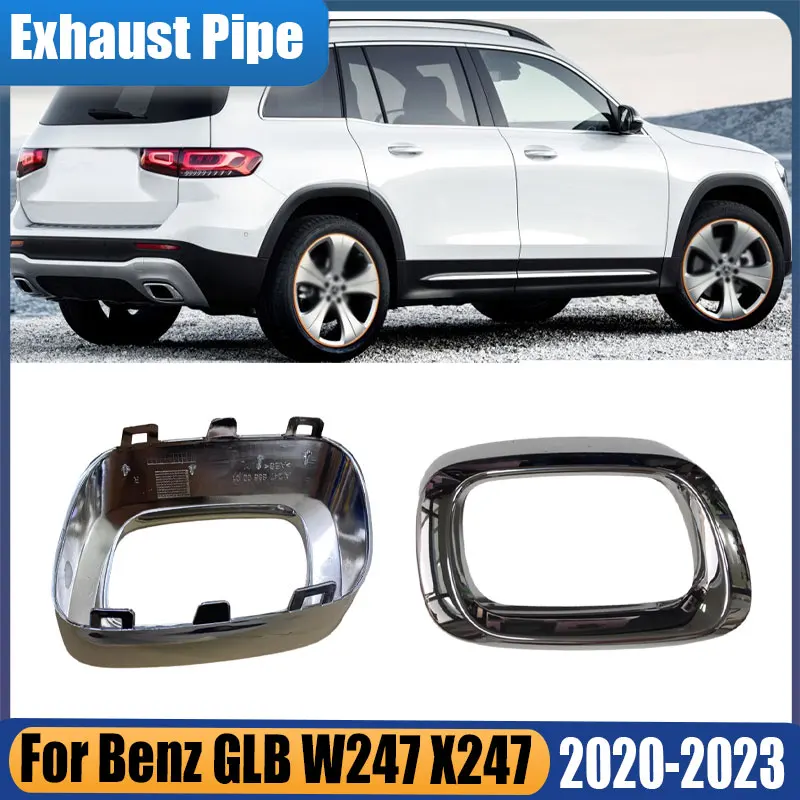 

For Mercedes-Benz GLB W247 X247 2020 2021 2022 2023 Auto Rear Exhaust Muffler Tail Throat Pipe Trim Replacement Car Accessories