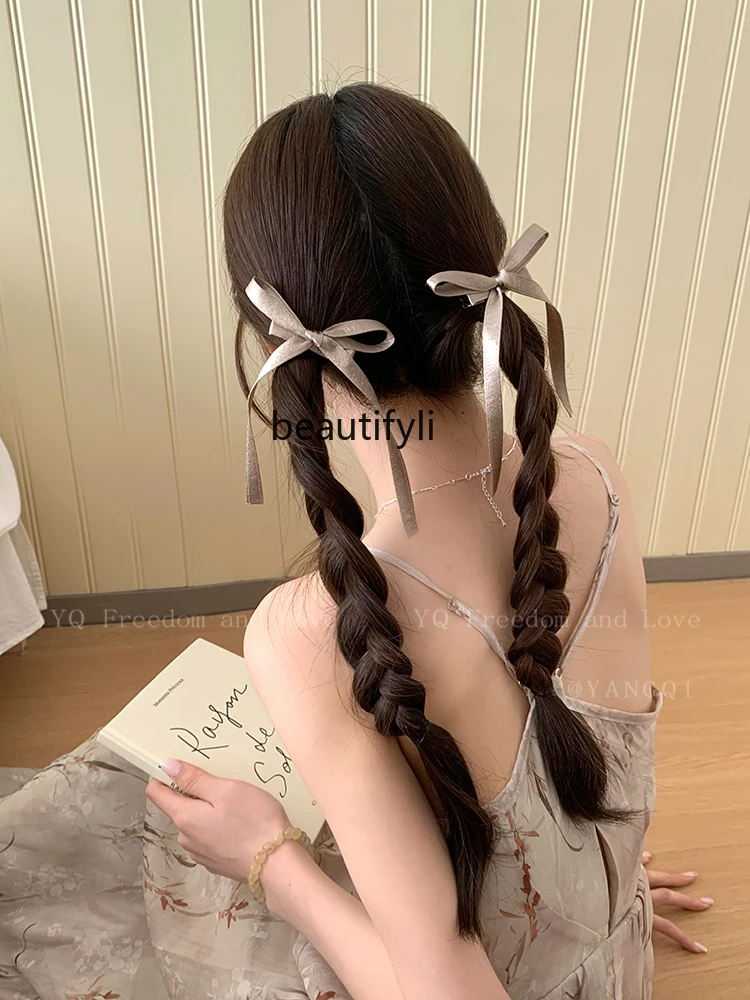 Ballet Style Mini Bow Small Hairclip Refined Personalized Streamers Hairpin Hair Ornaments Side Clip