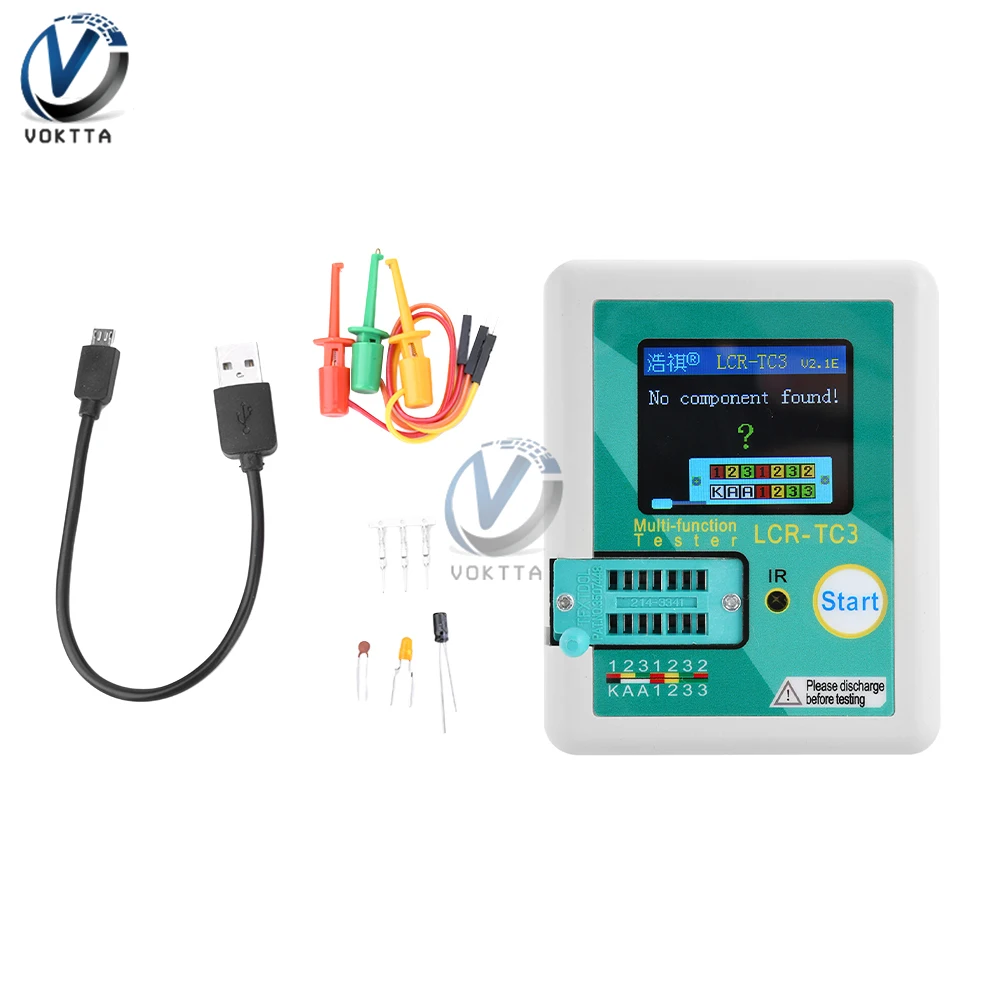 Imagem -02 - Lcd Display Multímetro Transistor Tester Tft Auto Calibração Esr Medidor Diodo Triode Capacitor Teste Resistor Lcr-tc3