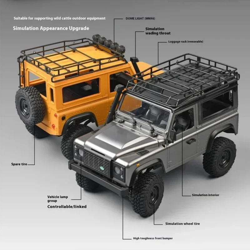 

MN99S 1/12 2nd Generation RC Full Proportion Four-wheel Drive Climbing Car Guard Upgraded Remote-controlled Car Model Boy Toy