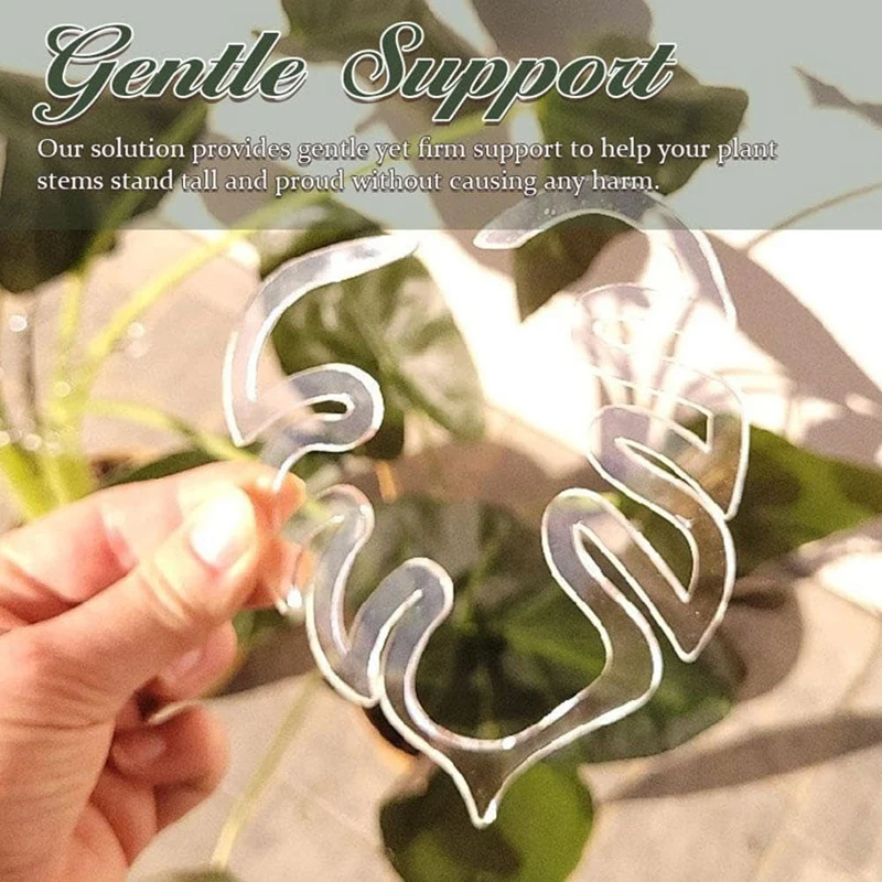 Turtle Shell Bamboo Clamp Set, Plant Stem Plastic Support,Flower-Shaped Green Plant Leaf Holder, Turtle Shell Bamboo