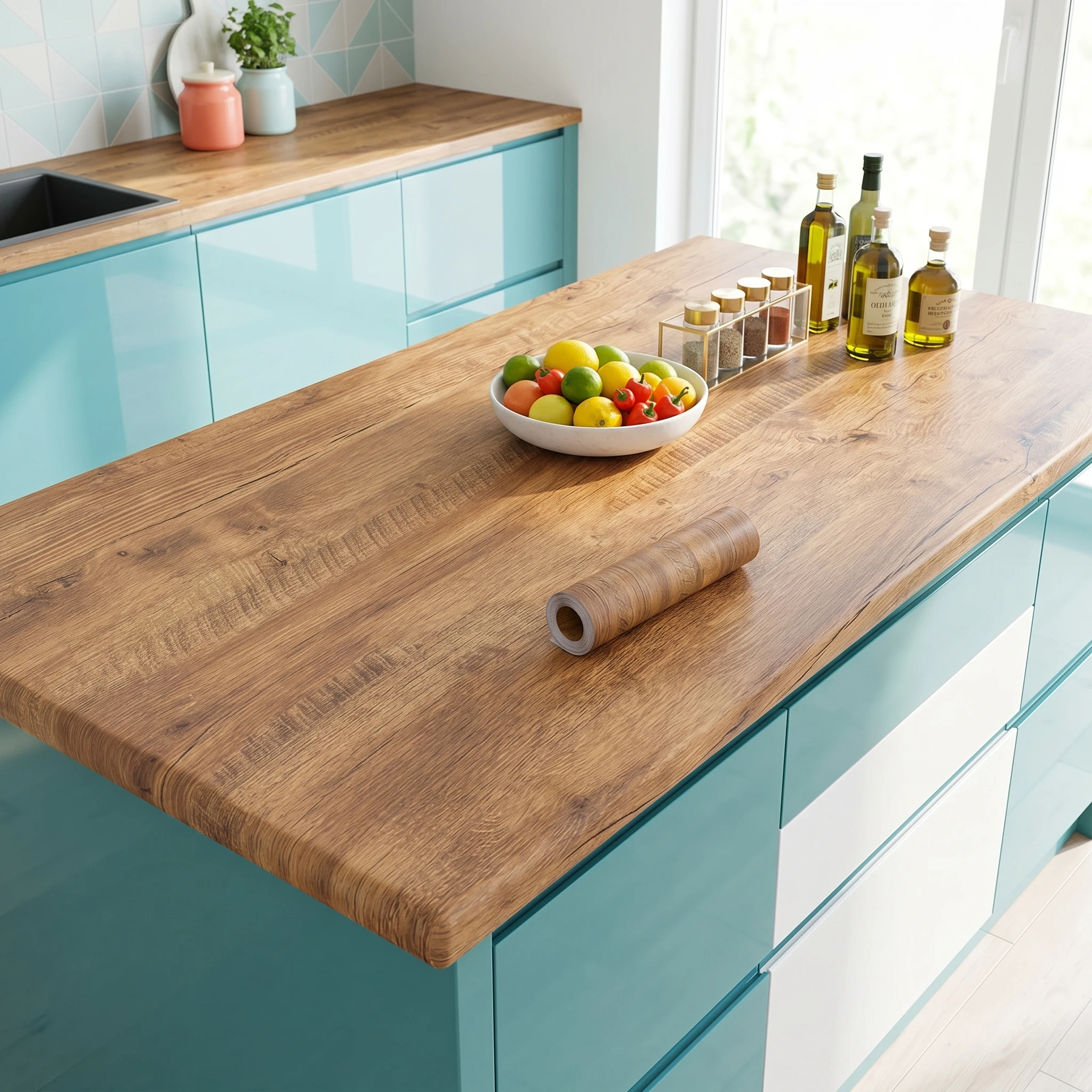 55cm Width Oil-Proof PVC Wood Grain Contact Paper Peel And Stick Kitchen Countertop Cabinet Furniture Table Renovation Wallpaper
