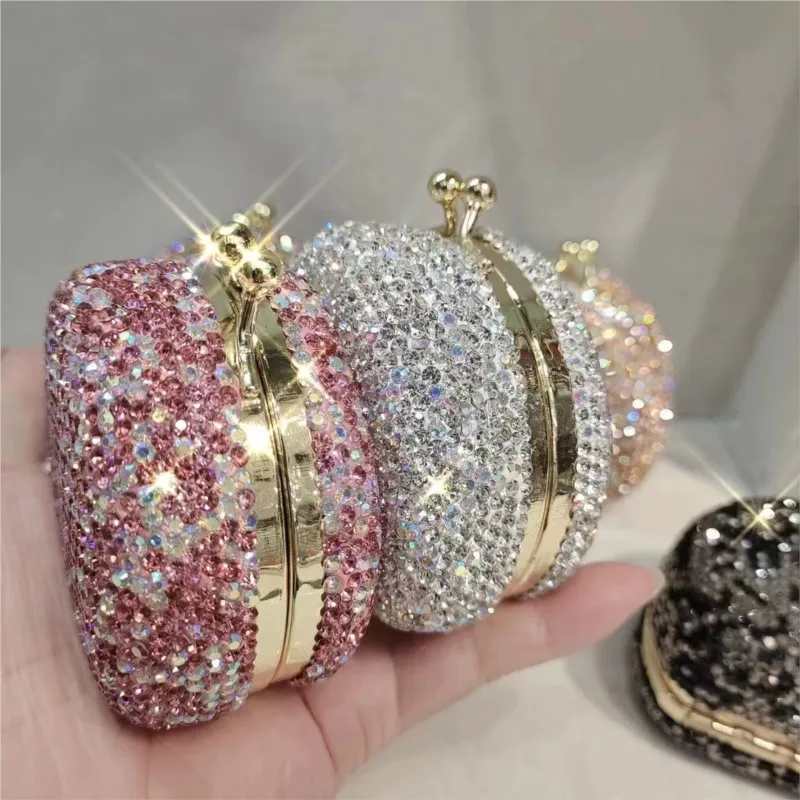 Luxury Rhinestone Portable Travel Mirror Jewelry Box Ring Necklace Earring Organizer Box Web Celebrity Shiny Bling-bling Gift