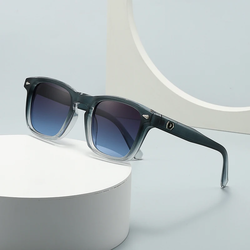 Foreign Trade Cross-Border Popular Sunglasses Rivet Decoration European and American Street Photography Ins Popular Model Square