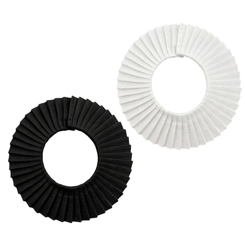 R7UF Detachable Pleated Collar Insert Decorative Neckpiece for Dress Knitwear Outfit