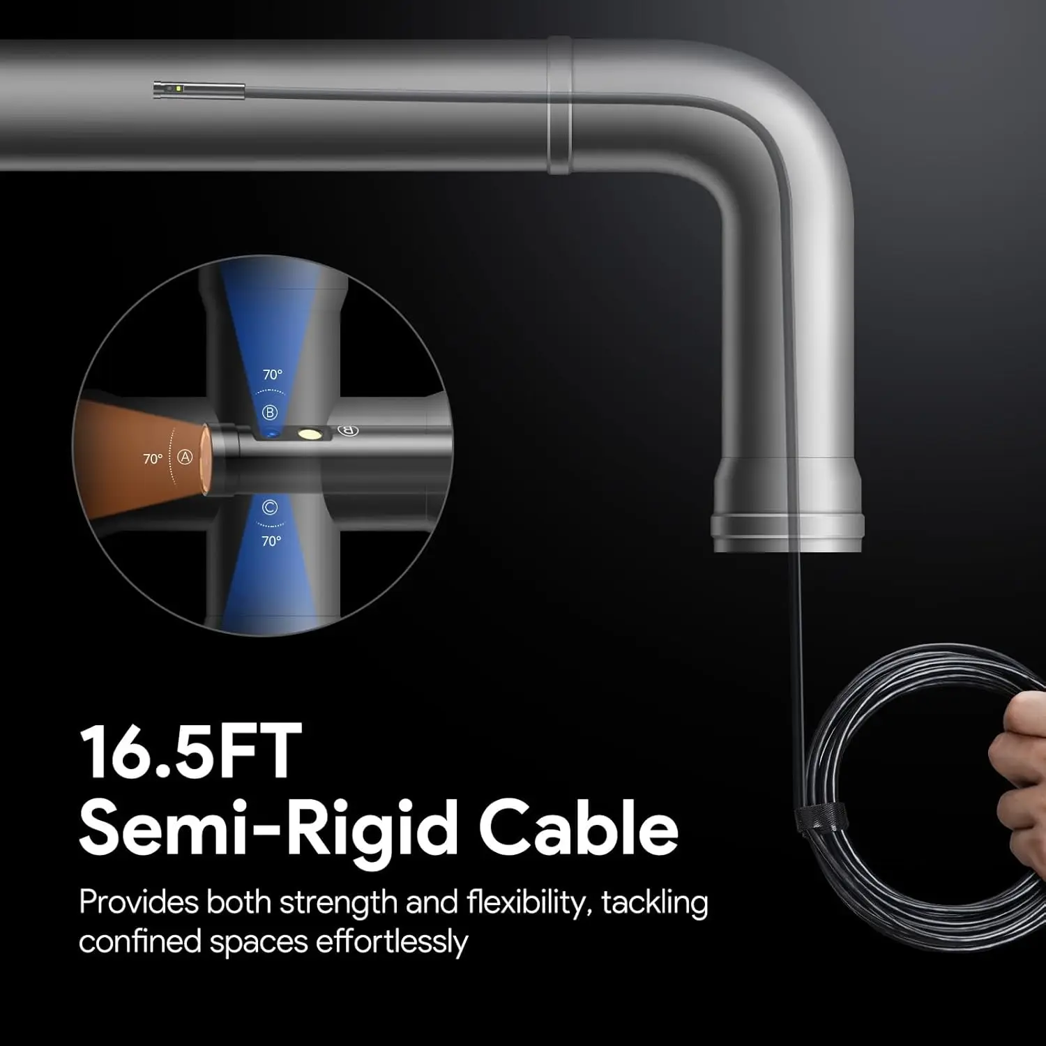 Endoscopio industriale ruotabile a 180 gradi Adatto per l'ispezione delle tubazioni e l'ispezione dell'aria condizionata